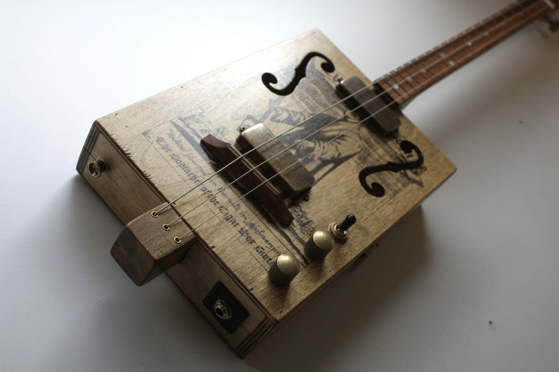 Plague Doctor "Tempus Fugit" - Twin Humbucker - 3 string cigar box guitar