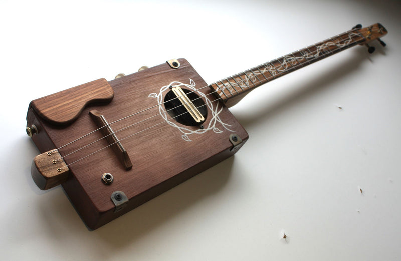 Workshop Series - Custom "Vine Leaf" Russet - 3 String Cigar Box Guitar