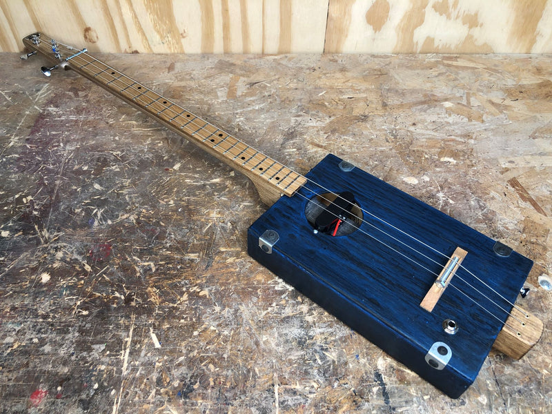 Workshop Series - Dark Blue - 3 String Cigar Box Guitar LEFTY
