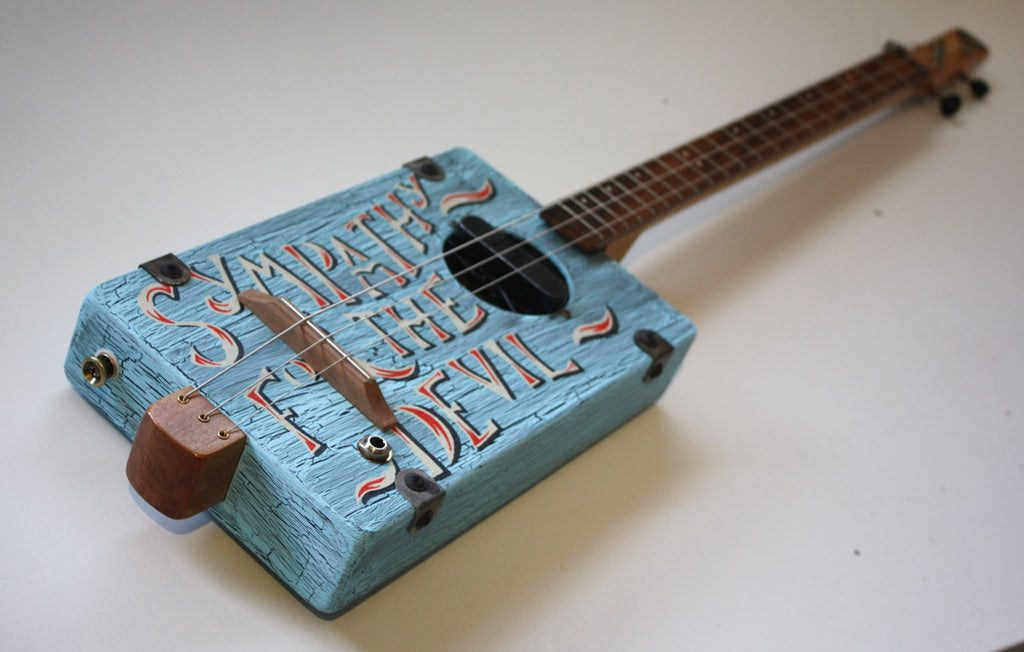 Workshop Series - "Sympathy for the Devil" Light Blue - 3 String Cigar Box Guitar