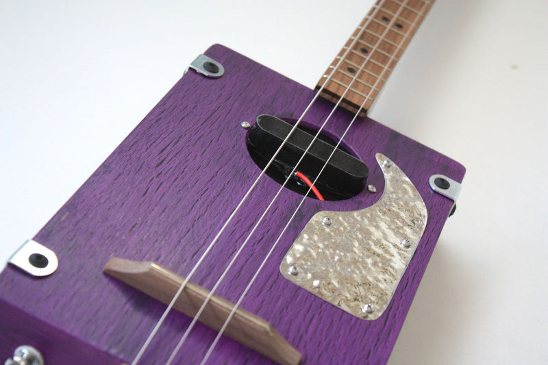 Workshop Series, Purple crackle - 3 String Cigar Box Guitar