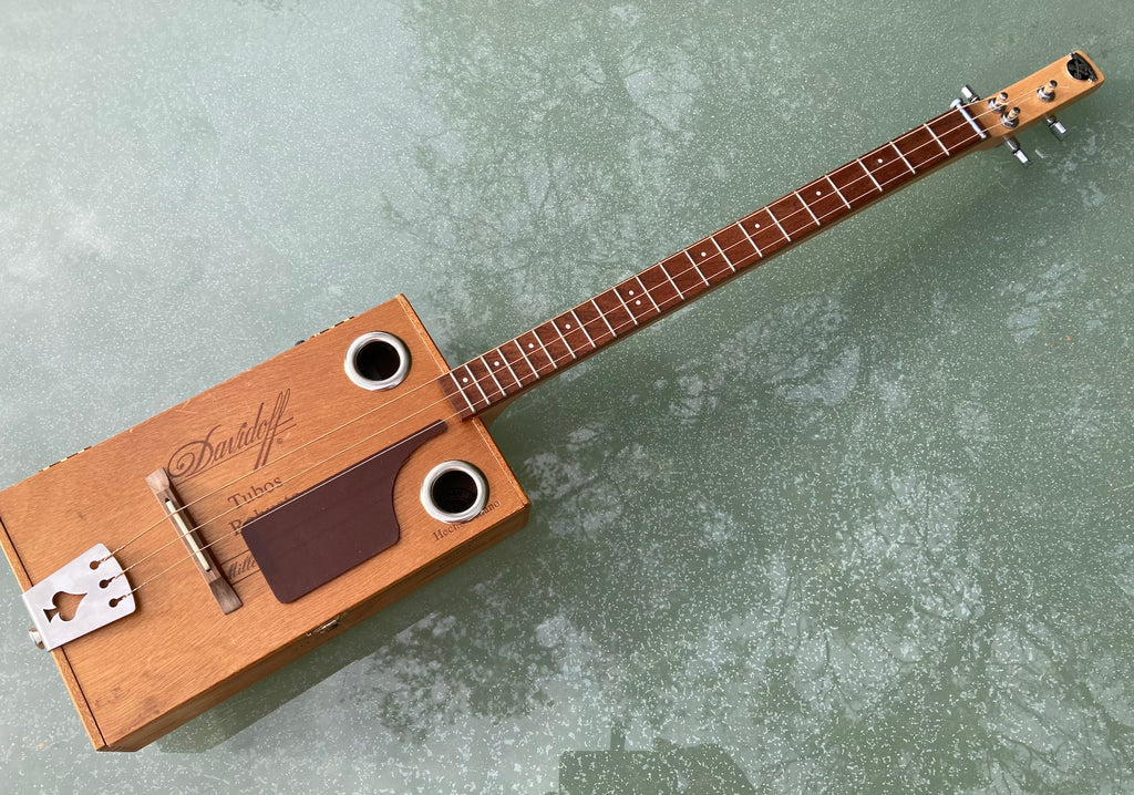 Davidoff, under-saddle piezo pickup, short scale - 3 String Cigar Box Guitar