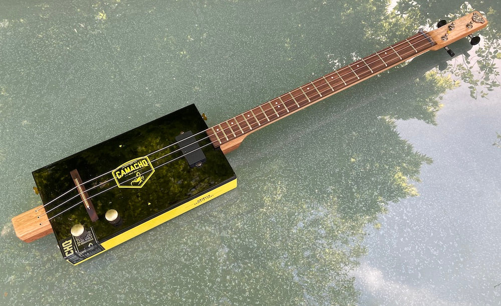 Camacho Yellow single coil pickup - 3 String Cigar Box Guitar