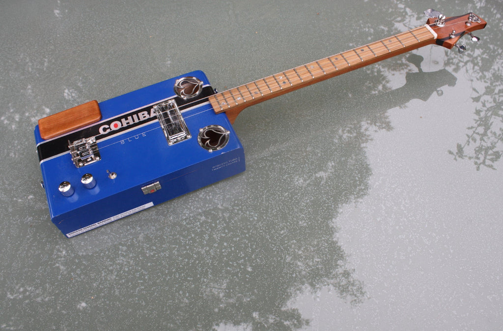 Cohiba, Big Blue Treble and Bass humbucker - 3 string cigarbox guitar
