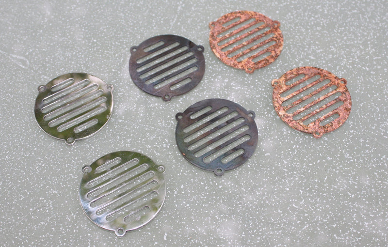 Steel soundhole trims (pair) - Art Deco