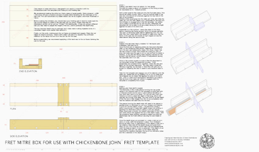 Mitre box drawing, PDF digital download.
