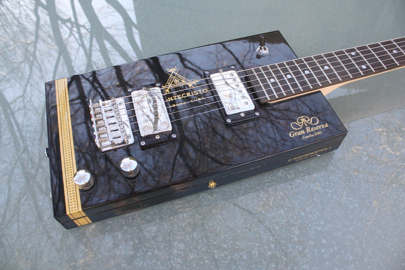 Montecristo 6 string tele-style twin humbucker cigar box guitar,