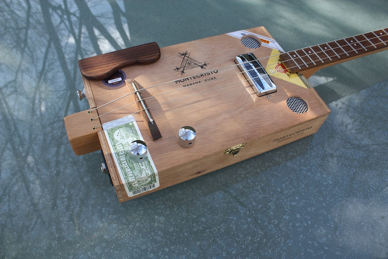 Montecristo - humbucker pickup - 3 String Cigar Box Guitar