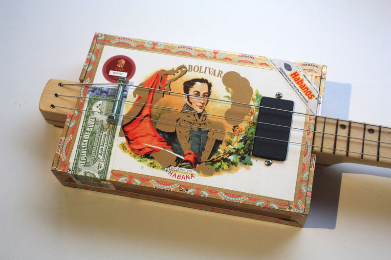 Bolivar Fretless -Compact - 3 String Cigar Box Guitar