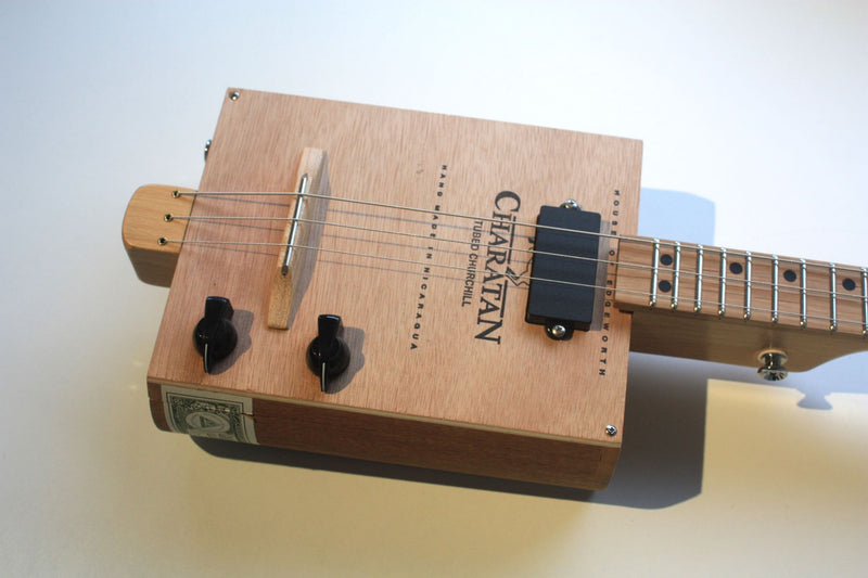 Charatan - Compact - 3 String Cigar Box Guitar by ChickenboneJohn Guitars.