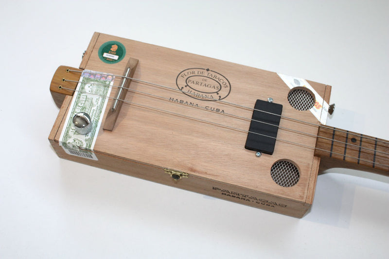 Partagas fretless shortscale, compact - 3 String Cigar Box Guitar ...