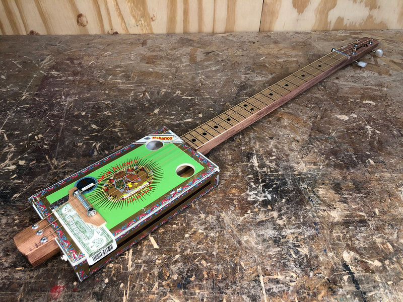 Ramon Allones fretless & Mini AMP - 3 string cigar box guitar bundle