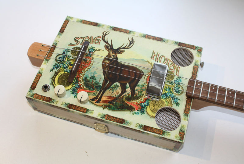 "Stag Horn" Humbucker - 3 string cigar box guitar