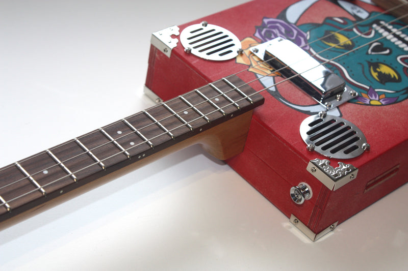 Handpainted Skulls 'n ' Roses - 3 String CBG with custom hardshell case.