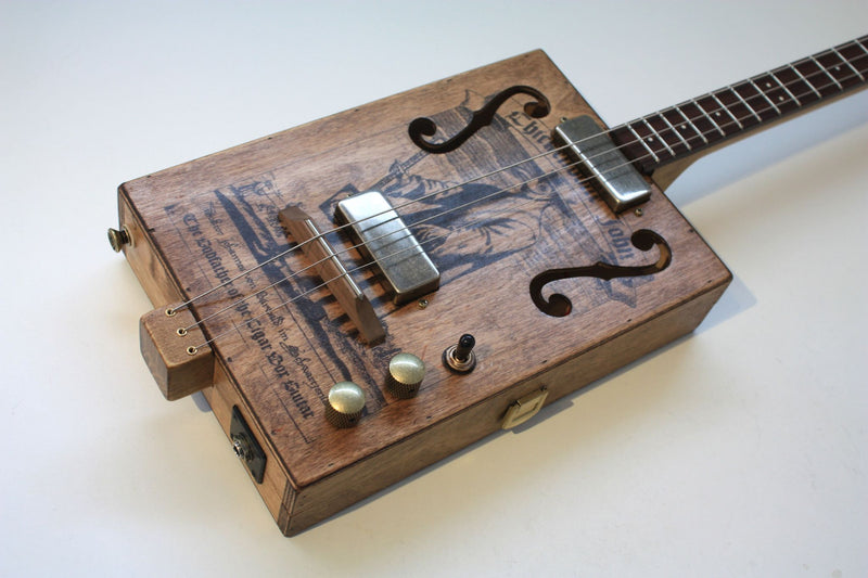 Plague Doctor "Tempus Fugit"  - Twin Humbucker - 3 string cigar box guitar