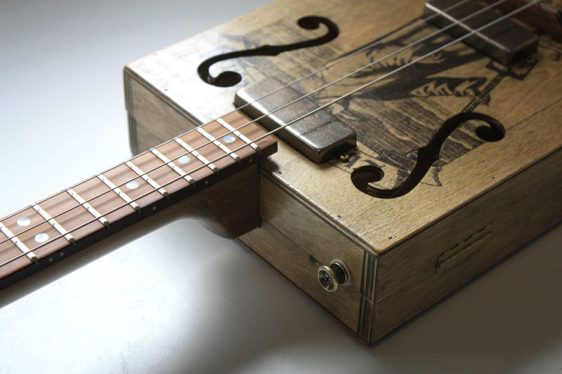 Plague Doctor "Tempus Fugit" - Twin Humbucker - 3 string cigar box guitar