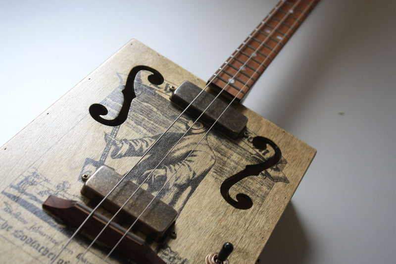 Plague Doctor "Tempus Fugit" - Twin Humbucker - 3 string cigar box guitar