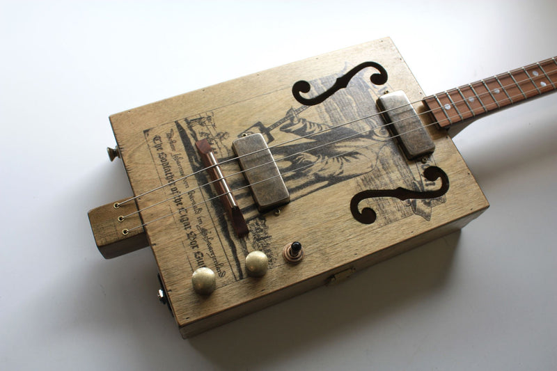 Plague Doctor "Tempus Fugit" - Twin Humbucker - 3 string cigar box guitar