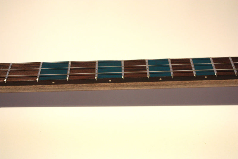 Workshop Series - Custom "I Went Down to the Crossroads" Dark Blue crackle - 3 String Cigar Box Guitar