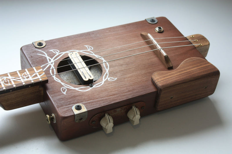 Workshop Series - Custom "Vine Leaf" Russet - 3 String Cigar Box Guitar