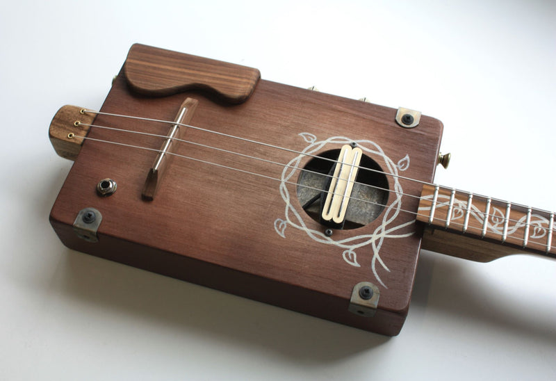 Workshop Series - Custom "Vine Leaf" Russet - 3 String Cigar Box Guitar