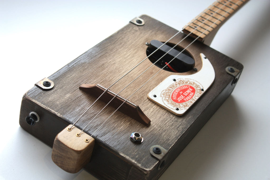 Workshop Series - Fretless - Dark Oak 3 String Cigar Box Guitar