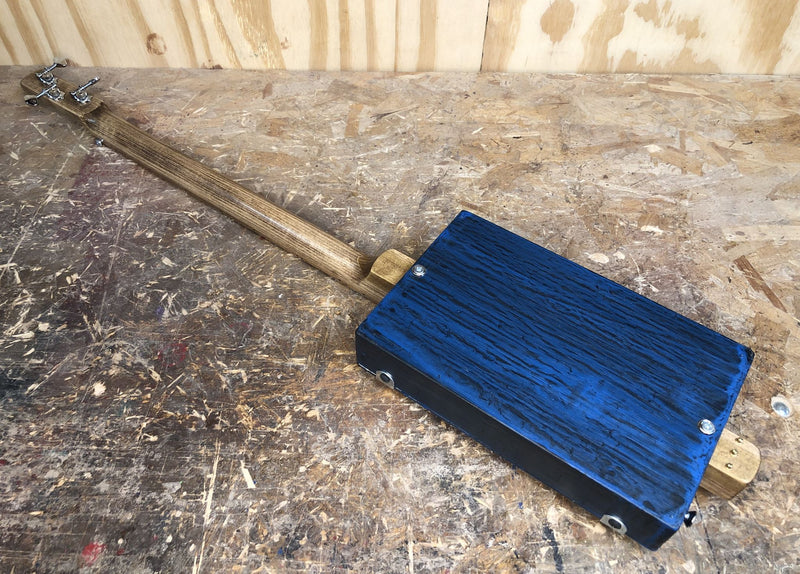 Workshop Series - Dark Blue - 3 String Cigar Box Guitar LEFTY