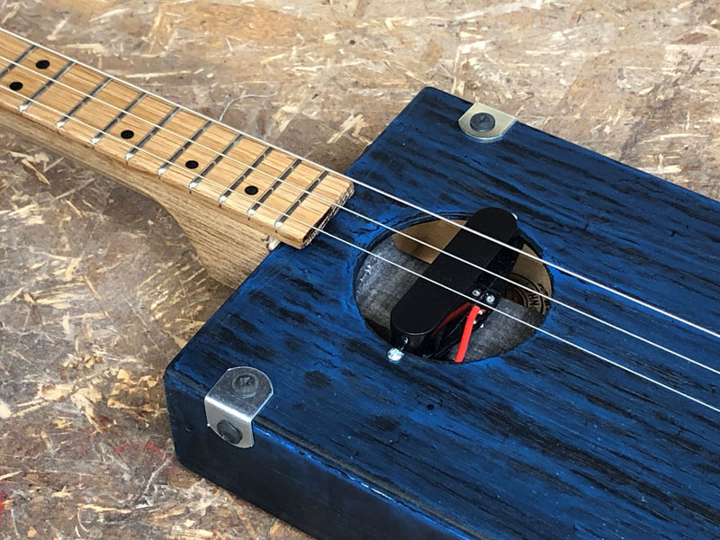 Workshop Series - Dark Blue - 3 String Cigar Box Guitar LEFTY