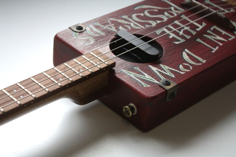 Workshop Series "I Went Down to the Crossroads" Red Crackle - 3 String Cigar Box Guitar