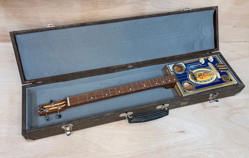 PRE-OWNED Chickenbone John 3 string Aurora single coil pickup guitar and case