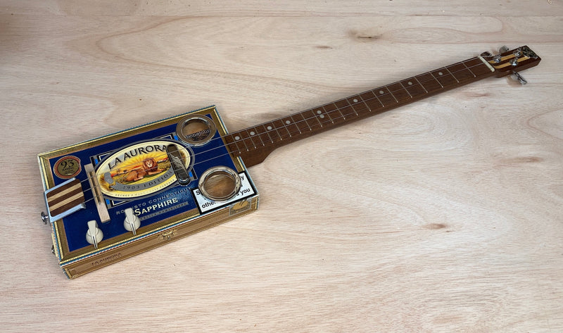 PRE-OWNED Chickenbone John 3 string Aurora single coil pickup guitar and case