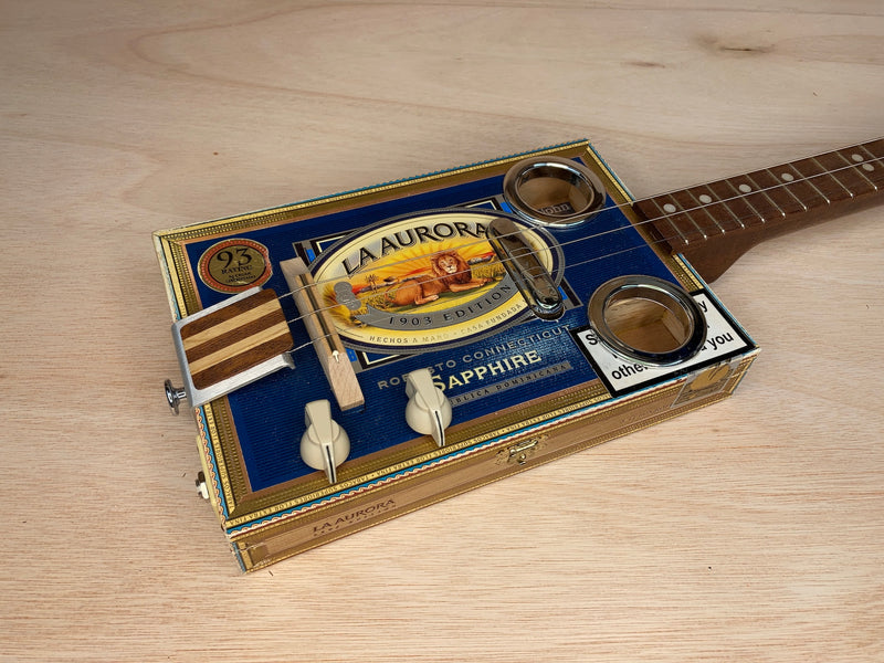 PRE-OWNED Chickenbone John 3 string Aurora single coil pickup guitar and case