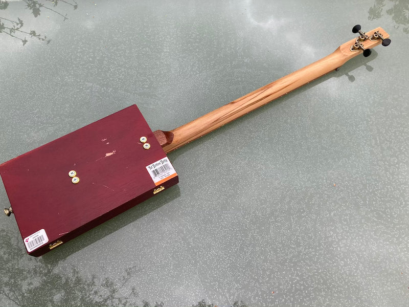 Fat Bottom Betty fretless 3 String Cigar Box Guitar,  compact pickup, short scale