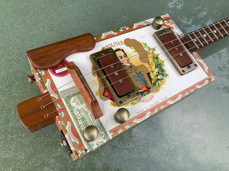 Bolivar twin handwound pickup deluxe - 3 String Cigar Box Guitar