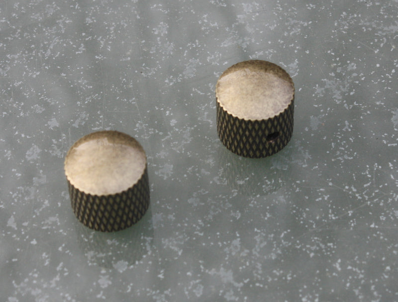 Telecaster style control knobs - Chrome or aged bronze (pair)