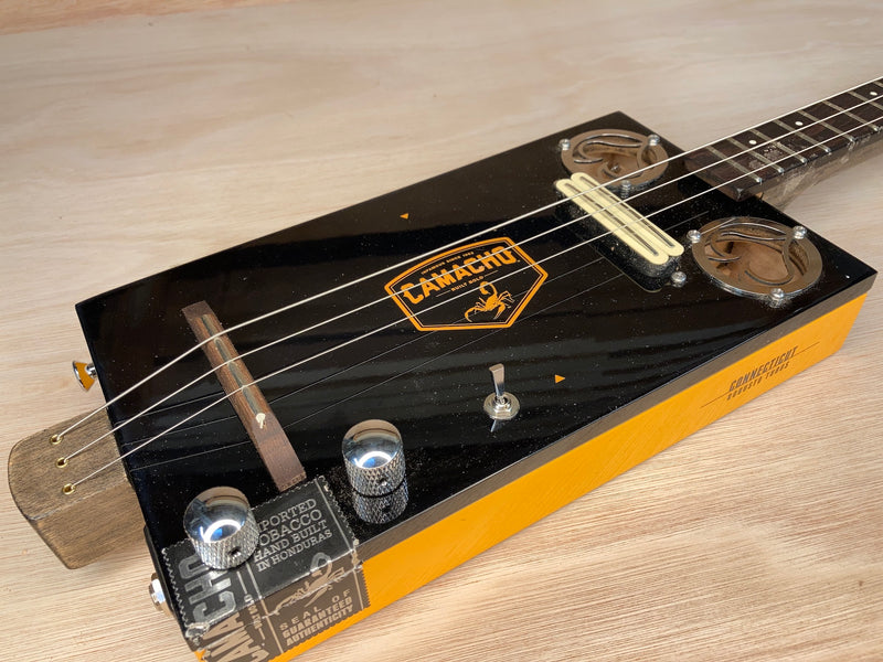 Camacho rail humbucker 3 string cigar box guitar