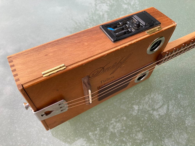 Davidoff,  under-saddle piezo pickup, short scale - 3 String Cigar Box Guitar