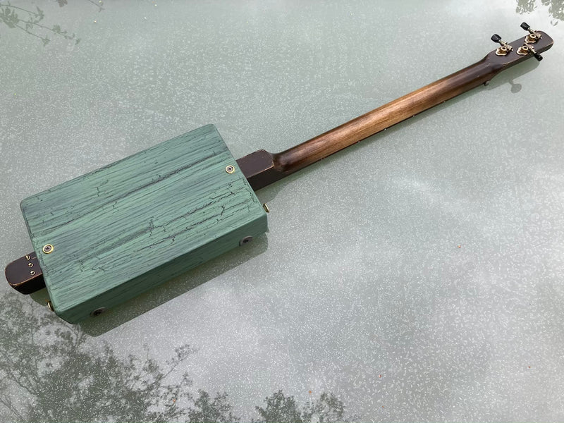 Workshop Series - "Hoodoo Spirit" sage green - 3 string cigar box guitar