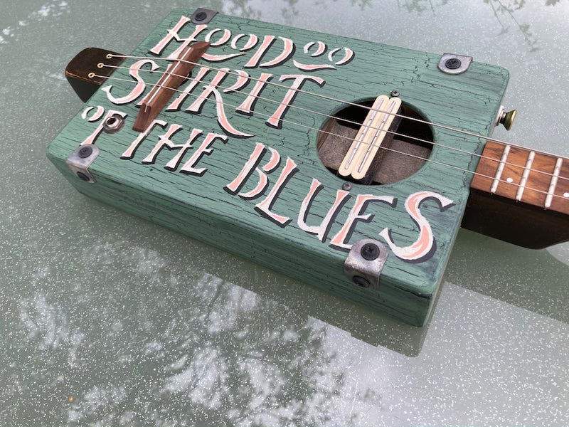 Workshop Series - "Hoodoo Spirit" sage green - 3 string cigar box guitar