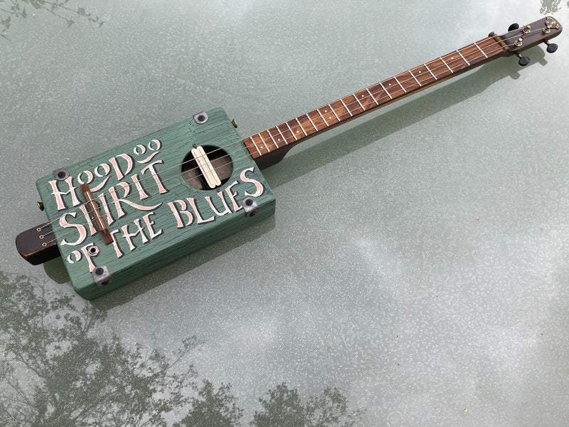 Workshop Series - "Hoodoo Spirit" sage green - 3 string cigar box guitar