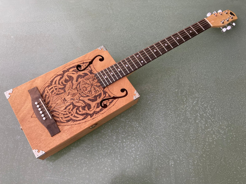 Jaegermeister style  6 string Acoustic cigar box guitar