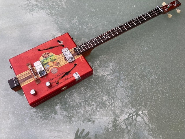PRE OWNED Liga Maestro  twin humbucker cigar box guitar + hard case