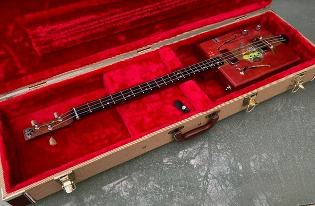 PRE OWNED Liga Maestro  twin humbucker cigar box guitar + hard case