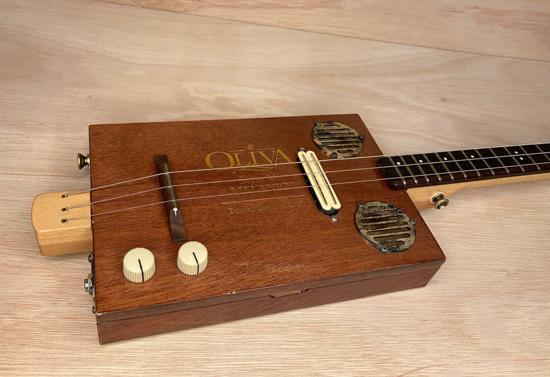 Oliva rail humbucker 3 string cigar box guitar