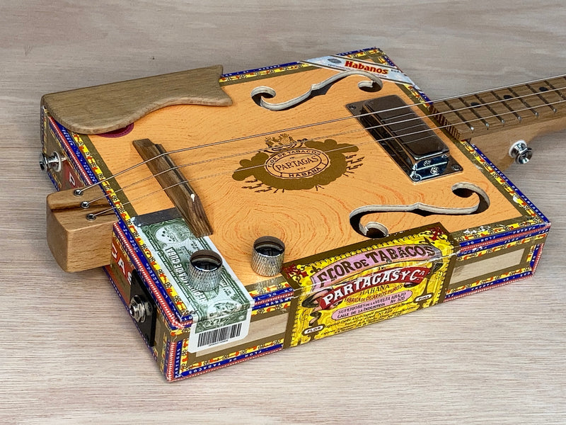 Partagas humbucker 3 string cigr box guitar