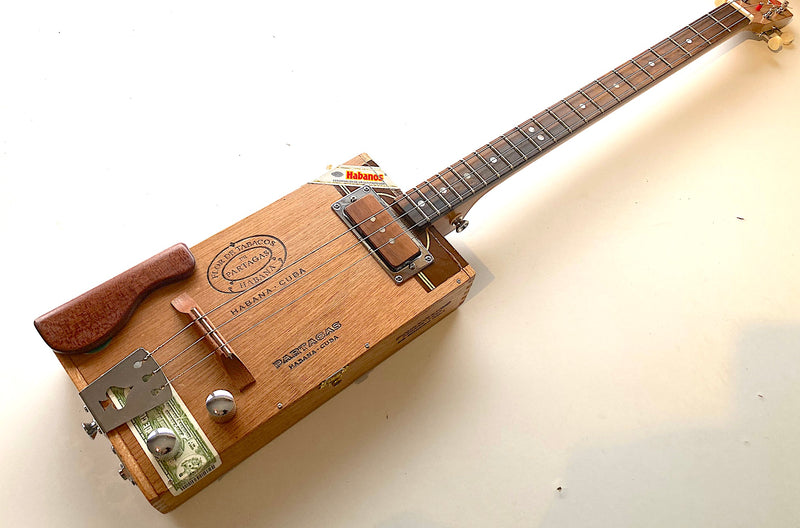 ChickenboneJohn Signature - Handwound pickup- 3 String Cigar Box Guitar