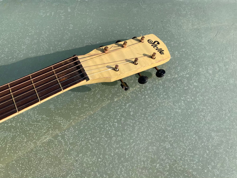 Harmony Stella 929 ivory vintage 6 string guitar