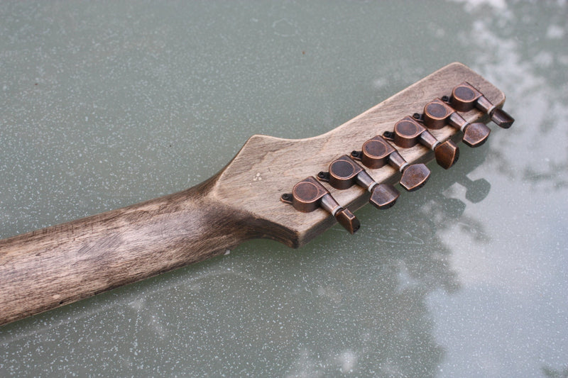 Texas Lancero 6 string tele-style cigar box guitar,  Bill Lawrence USA pickups, aged hardware