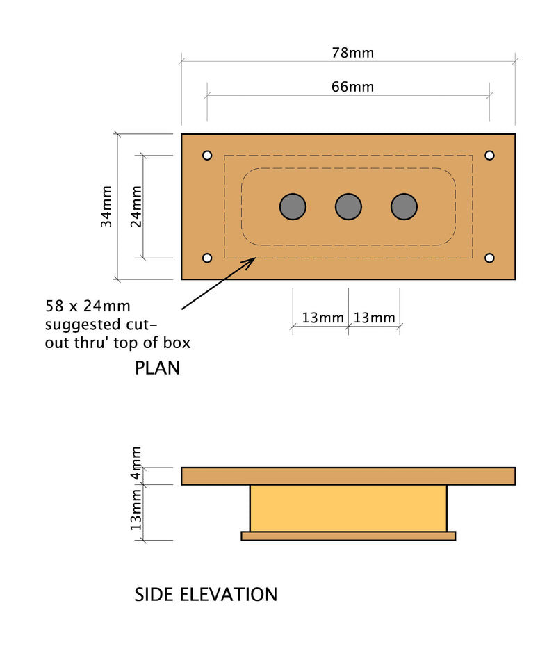 Chickenbone John handwound 3 pole pickup drawing. 