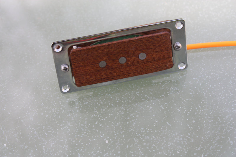 Handwound 3 pole Sapele mahogany pickup made by ChickenboneJohn.